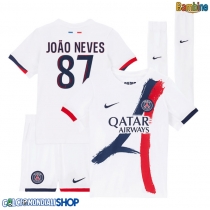 Maglie da calcio Paris Saint-Germain Joao Neves #87 Seconda Maglia Bambino 2025-26 Manica Corta + Pantaloni corti)